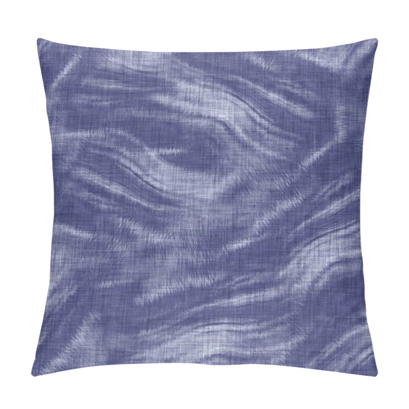 Personality  Seamless Indigo Mottled Texture. Blue Woven Boro Cotton Dyed Effect Background. Japanese Repeat Batik Resist Pattern. Distressed Tie Dye Bleach. Asian Fusion Allover Kimono Textile. Worn Cloth Print Pillow Covers