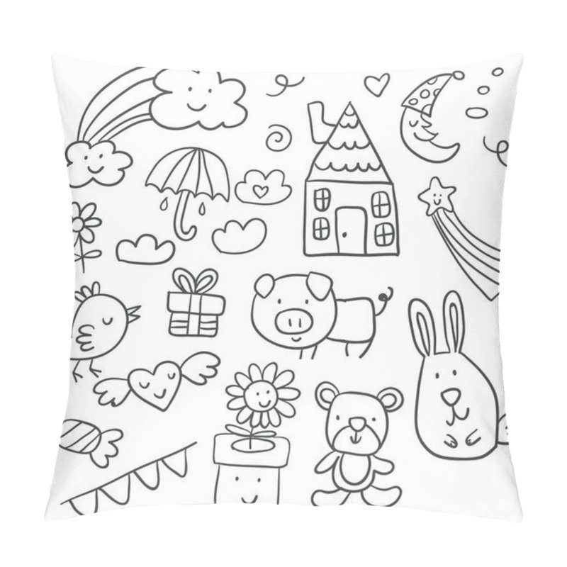 Personality  Collection Of Cute Children's Drawings Of Kids Pillow Covers