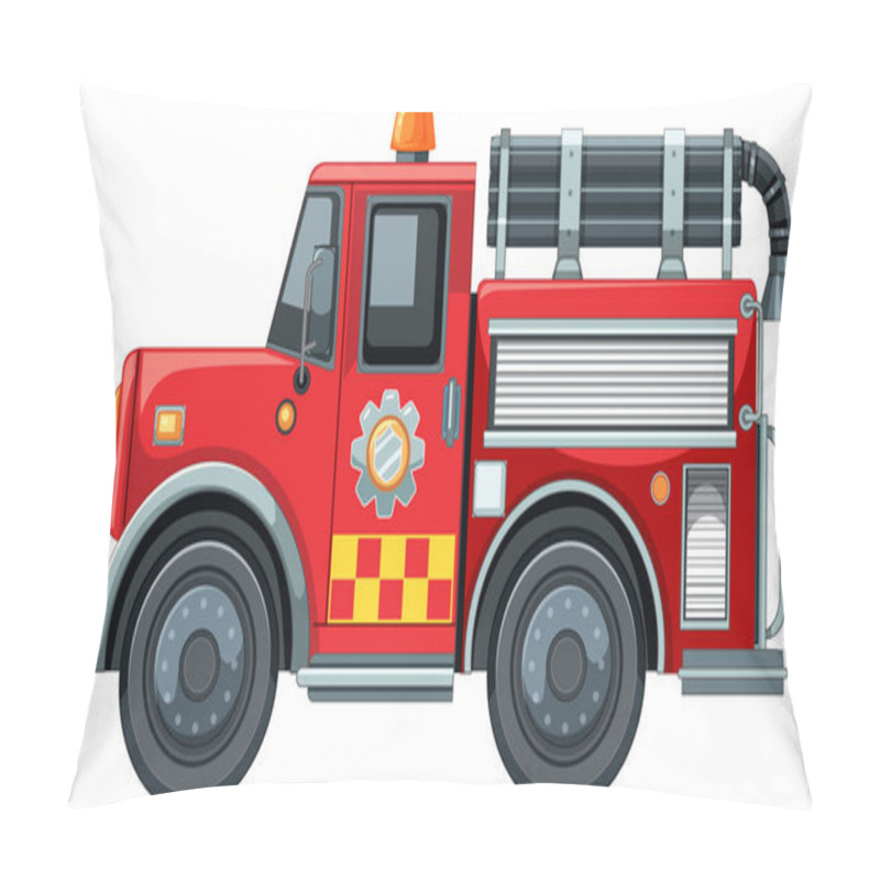 Personality  Cartoon Fire Truck With Equipment And Siren Pillow Covers