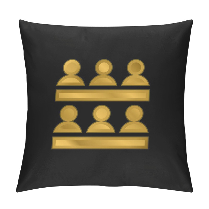 Personality  Association Gold Plated Metalic Icon Or Logo Vector Pillow Covers