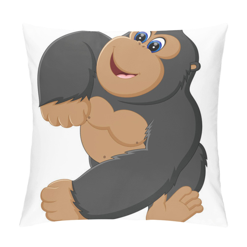 Personality  Funny Gorilla Cartoon Of Illustration Pillow Covers