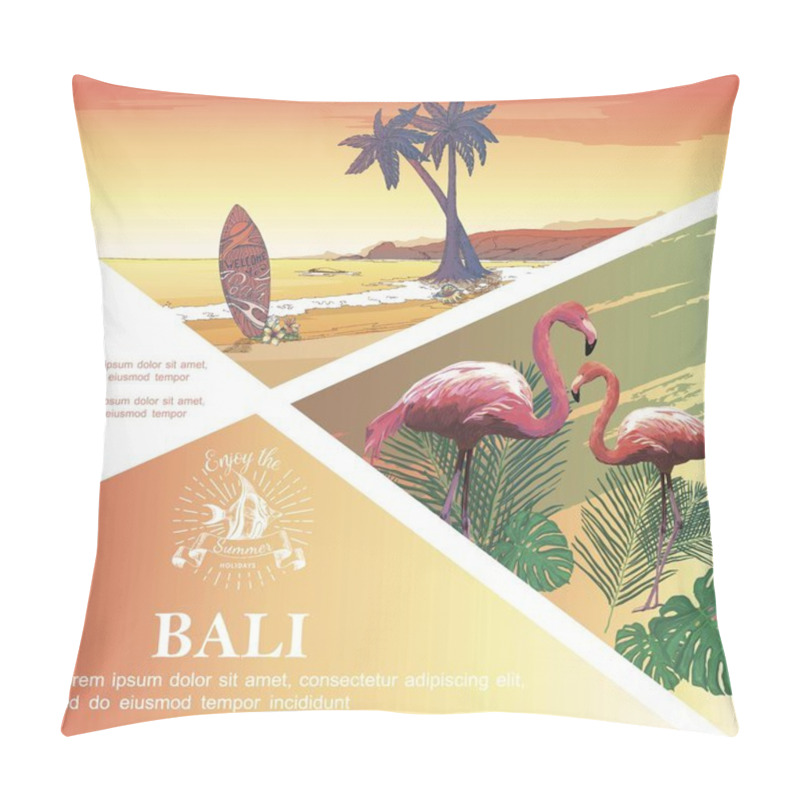 Personality  Sketch Bali Vacation Template Pillow Covers