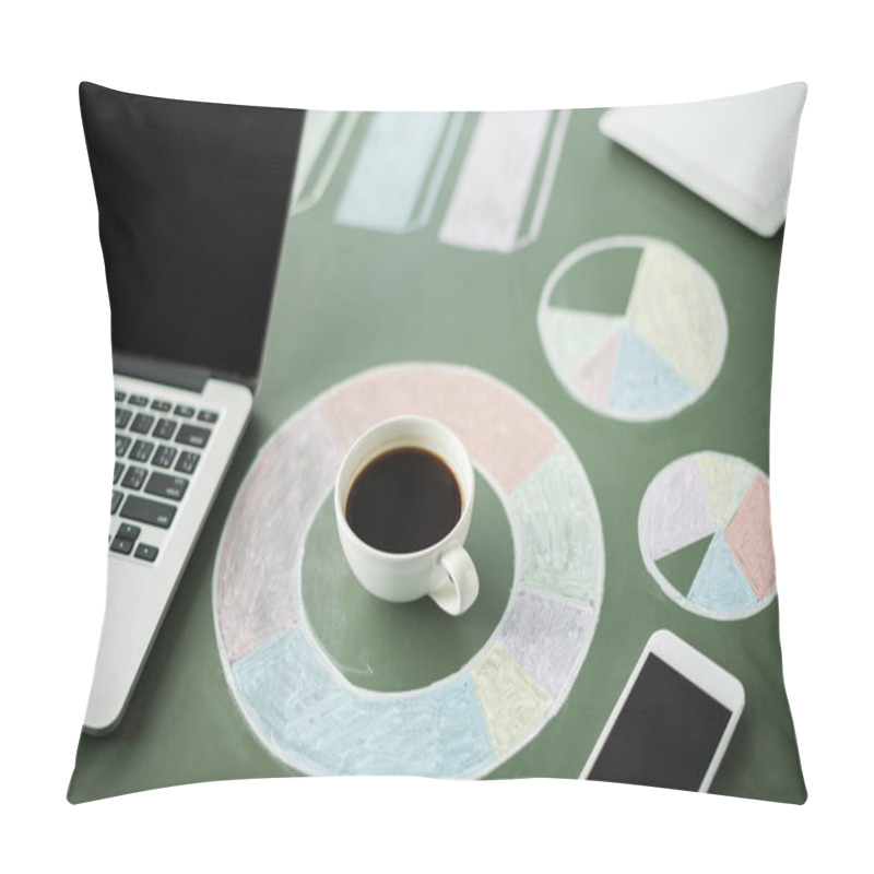 Personality  Laptop And Business Charts  Pillow Covers