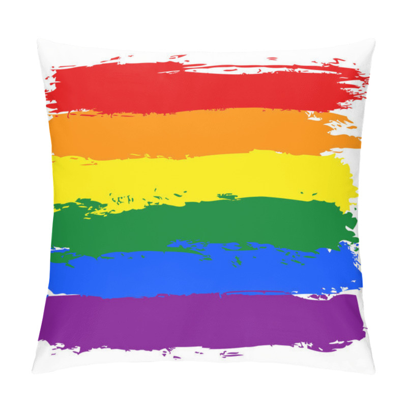 Personality  Brushstroke Rainbow Flag LGBT Movement Pillow Covers