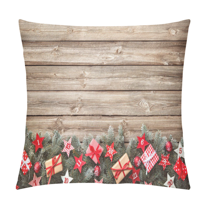 Personality  Fir Tree Branches With Advent Calendar Stars And Gift Boxes Pillow Covers