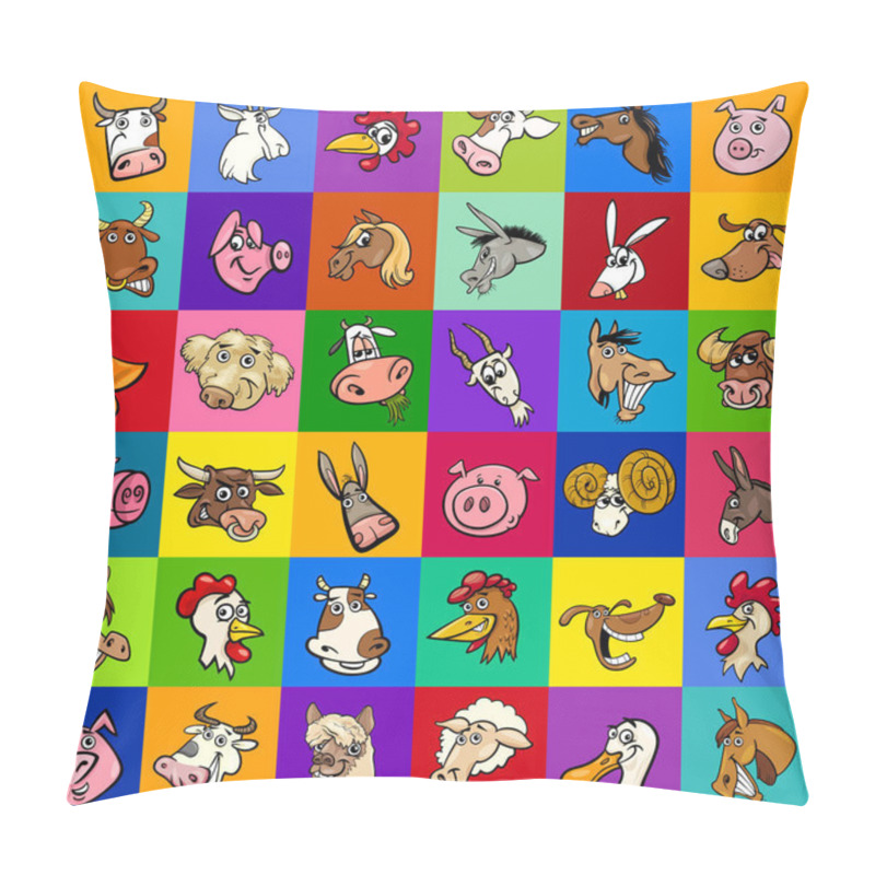 Personality  Design With Cartoon Farm Animals Pillow Covers