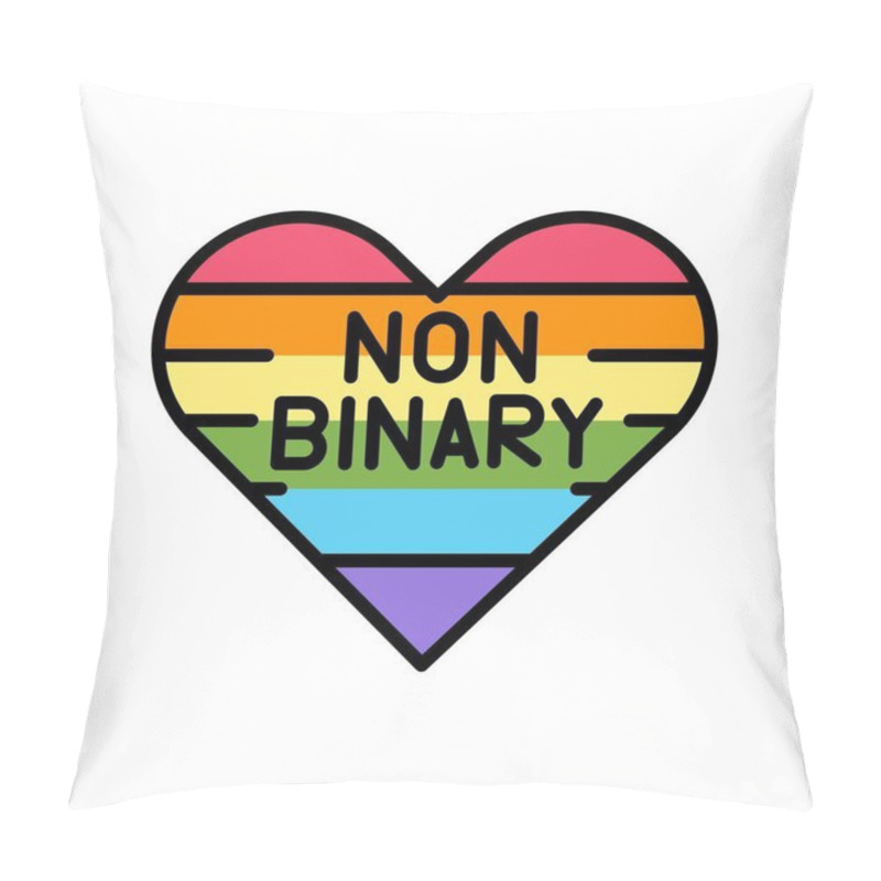 Personality  Non-binary Line Icon. Vector Isolated Element. Pillow Covers