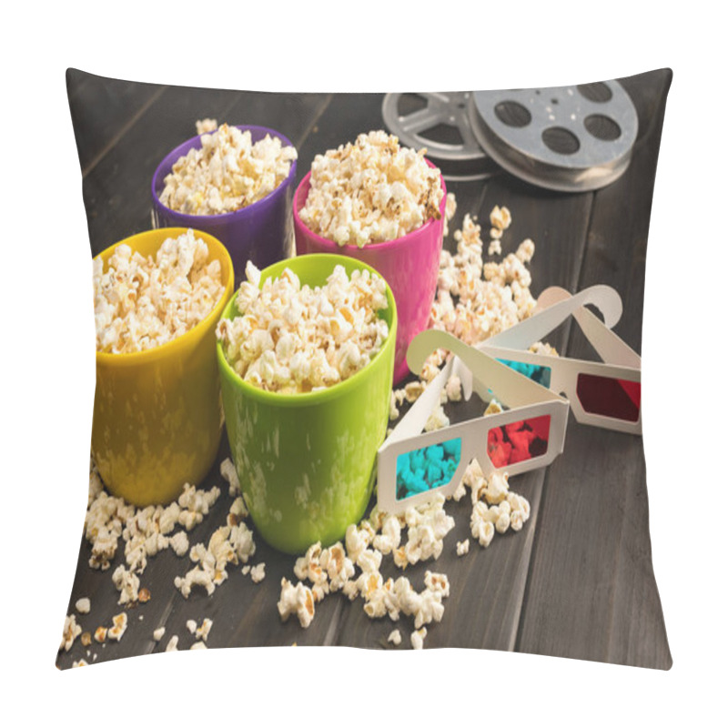 Personality  Popcorn And 3D Glasses Pillow Covers