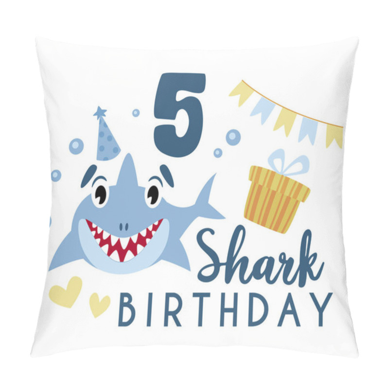 Personality  Baby Shark Birthday Party Clipart Pillow Covers