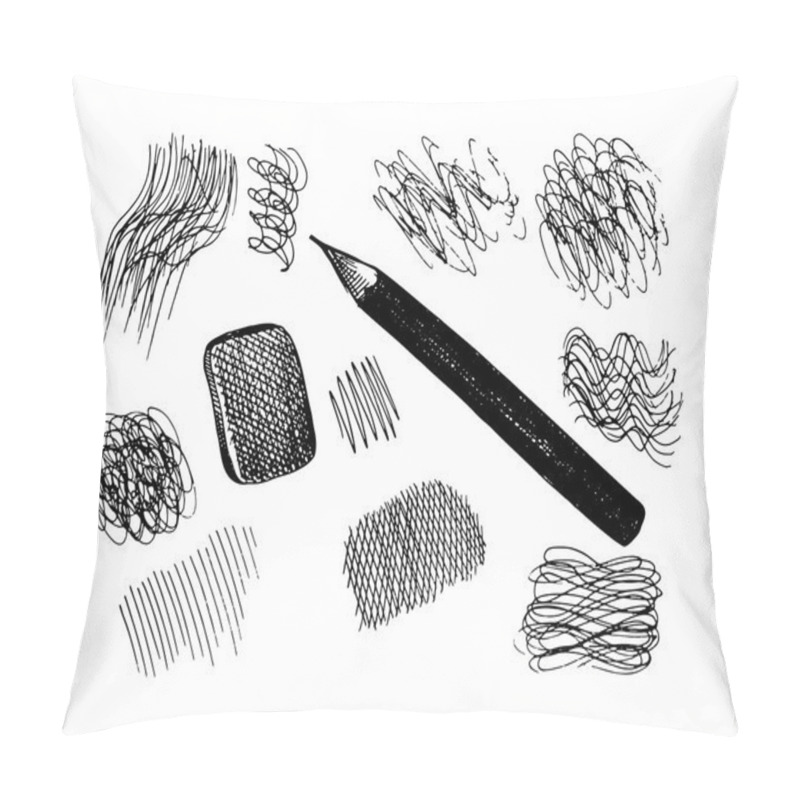 Personality  Vector Pencil And Scribbles. Sketch Collection Pillow Covers