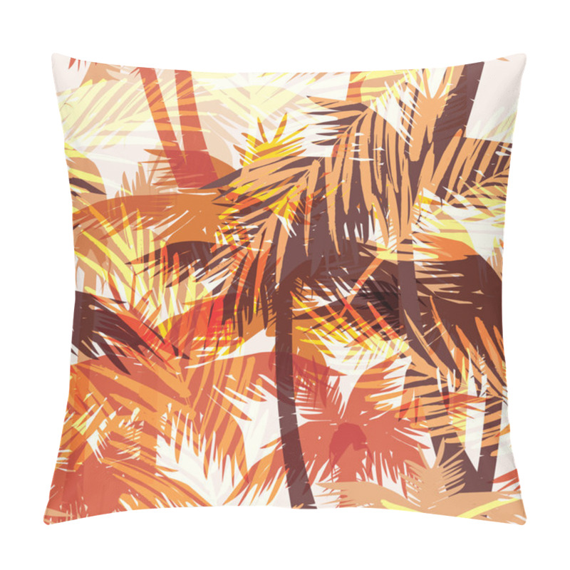 Personality  Seamless Exotic Pattern With Palm Leaves . Pillow Covers