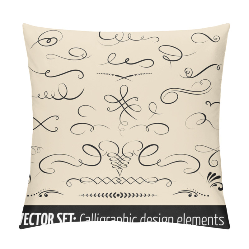 Personality  Vector Set Of Calligraphic And Page Decoration Design Elements. Elegant Elements For Your Design. Pillow Covers