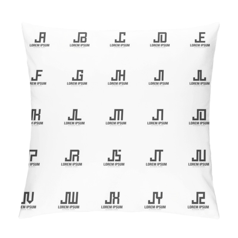 Personality  Set Of Letter Logo Template. Minimal Letter Logo Template Design Pillow Covers