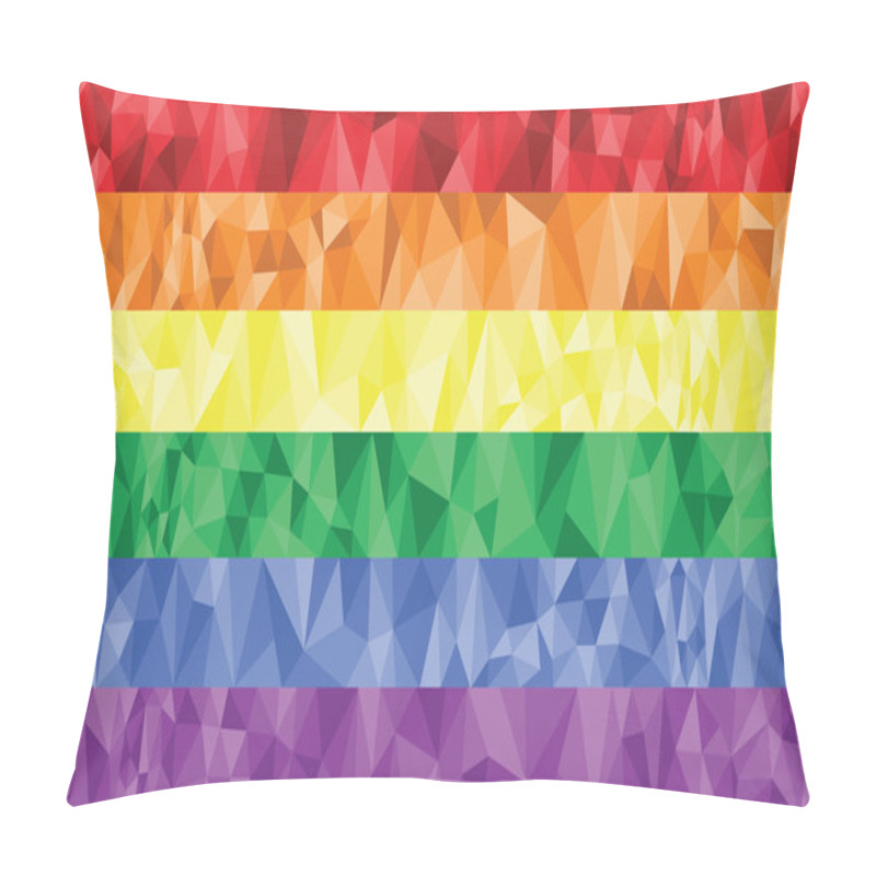 Personality  Gay And Lesbian Rainbow Flag In Poly Art Pillow Covers