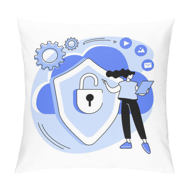 Personality  Cloud Computing Security Abstract Concept Vector Illustration. Pillow Covers