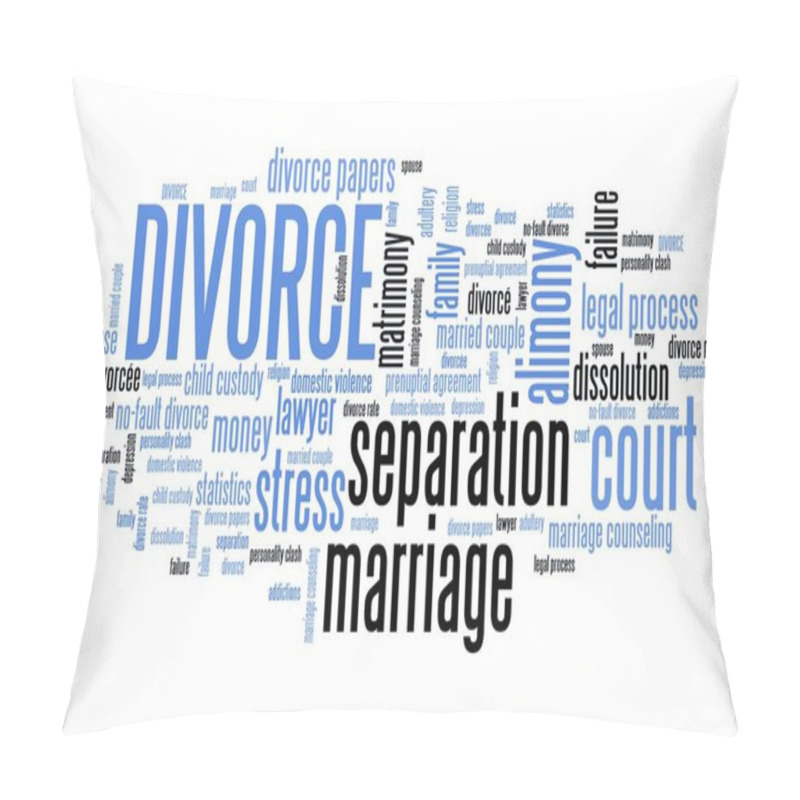 Personality  Divorce Word Cloud Pillow Covers