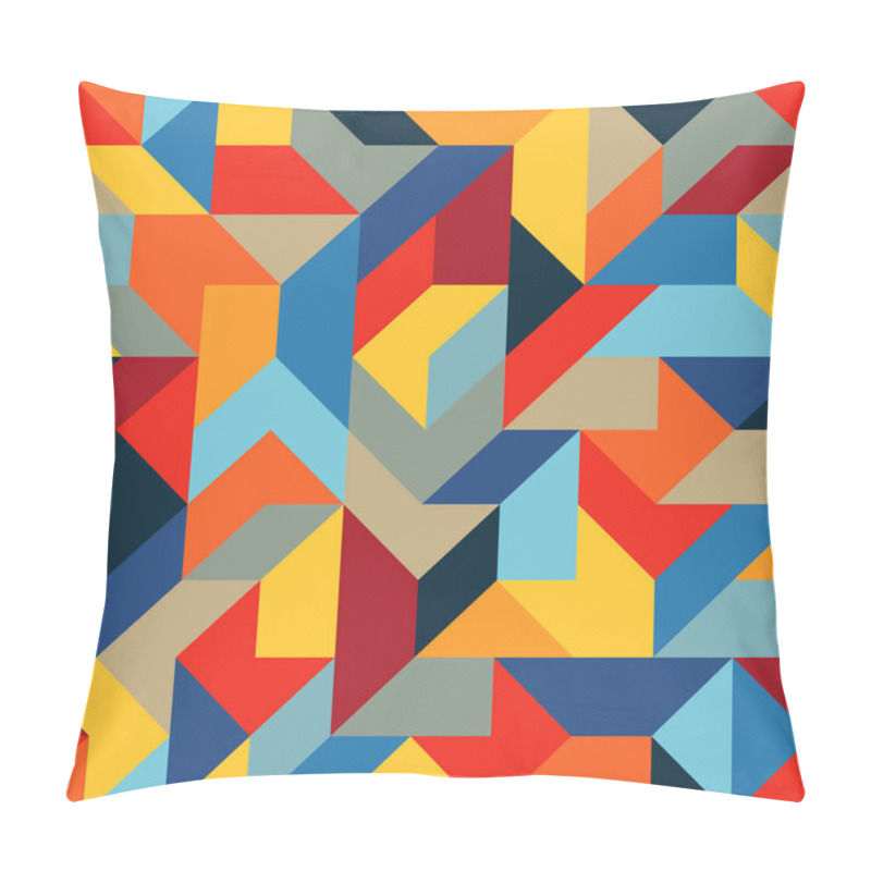 Personality  Abstract Flat Seamless Pattern Of Simple Geometric Shapes With Harmonious Combination Of Colors. Pillow Covers