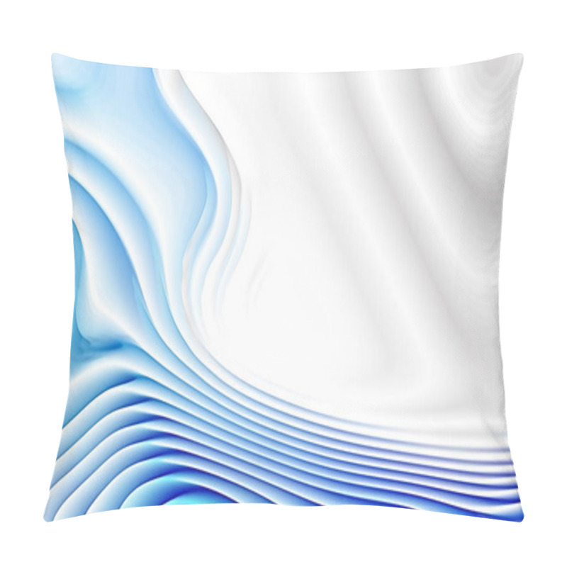 Personality  Abstract Blue And White Curved Lines Ripple Background Beautiful Elegant Illustration Graphic Art Design Pillow Covers