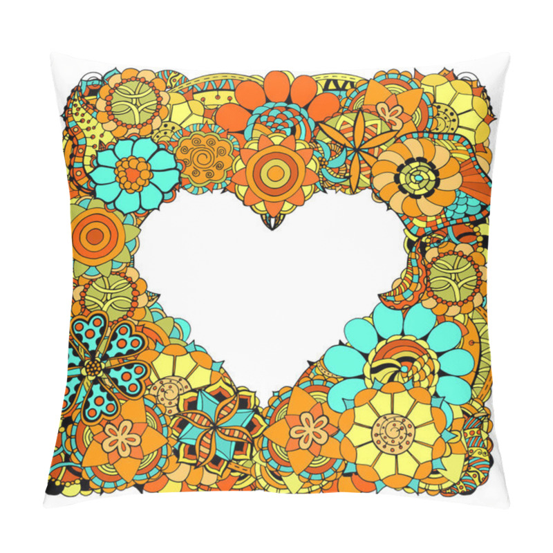 Personality  Flowers In The Shape Of Heart Pillow Covers