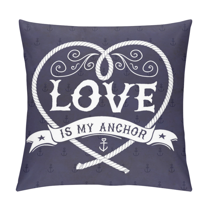 Personality  Hand Drawn Nautical Illustration. Quote About Love. Pillow Covers