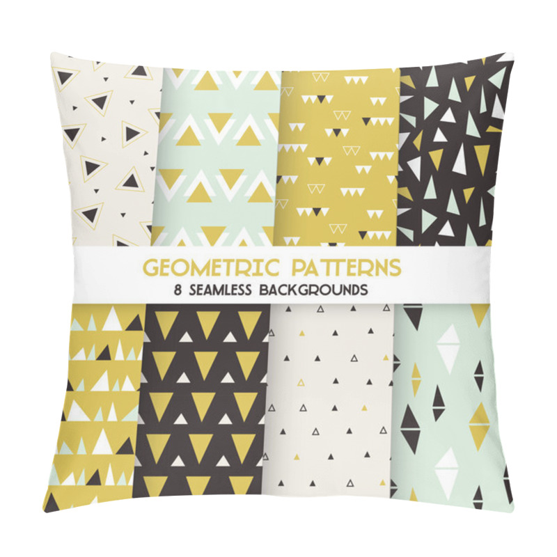 Personality  8 Seamless Geometric Triangles Patterns - Texture For Wallpaper Pillow Covers