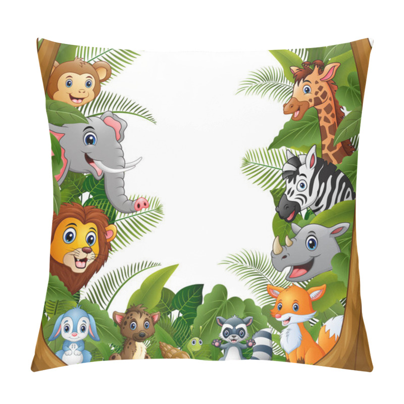 Personality  Illustration Of Animals Forest Cartoon Meet Together Pillow Covers