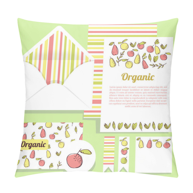 Personality  Vector Set For Design. Open Envelope And Various Cards. Pillow Covers