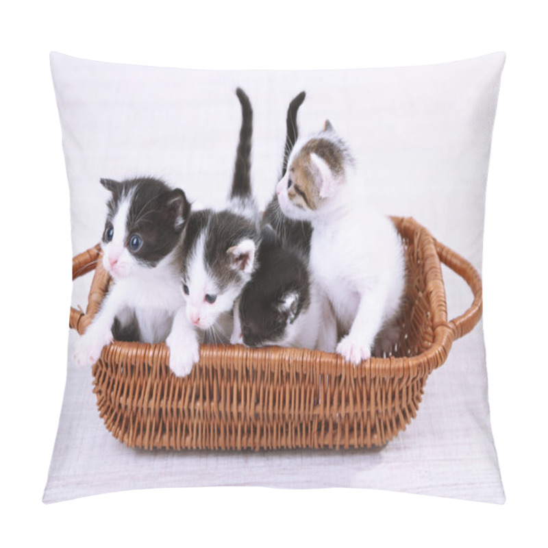 Personality  Cute Little Kittens In Wicker Basket Pillow Covers