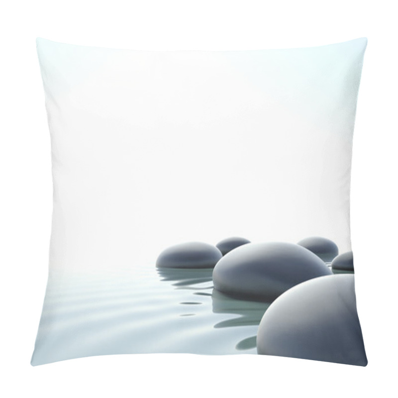 Personality  Zen Stones In Water On White Background Pillow Covers