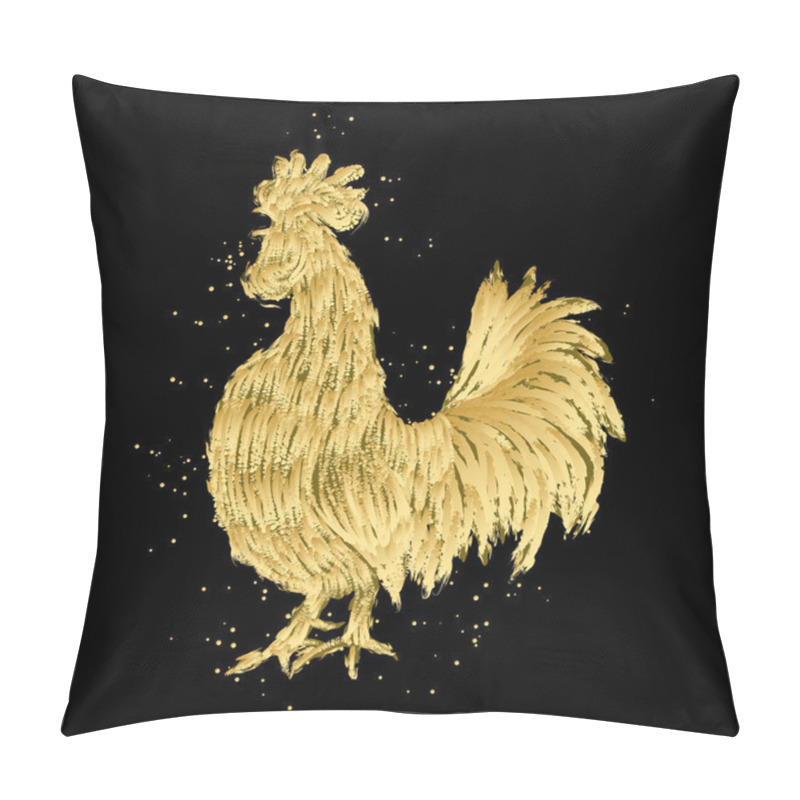 Personality  Gold New Year Rooster Symbol Pillow Covers