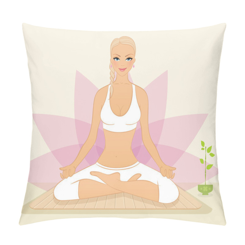 Personality  Beautiful Woman Doing Youga Pillow Covers