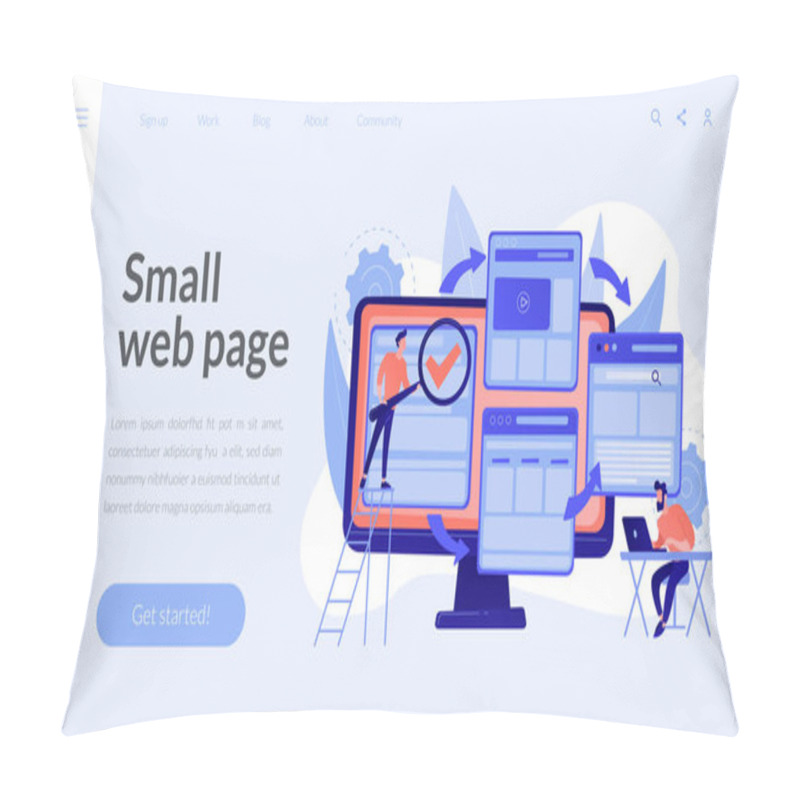 Personality  Microsite Development Concept Landing Page Pillow Covers