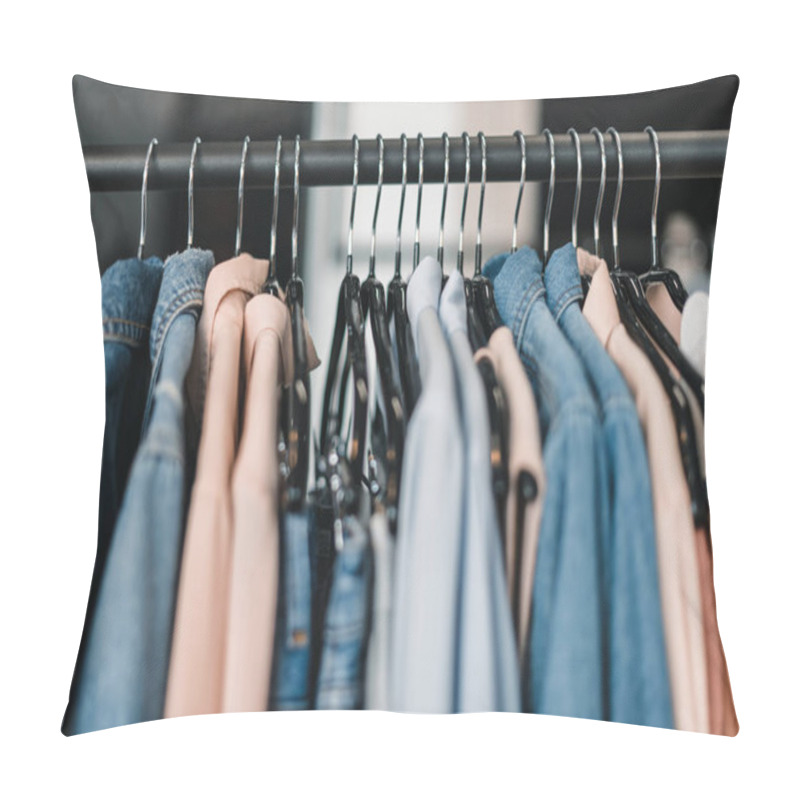 Personality  Stylish Clothes On Hangers Pillow Covers