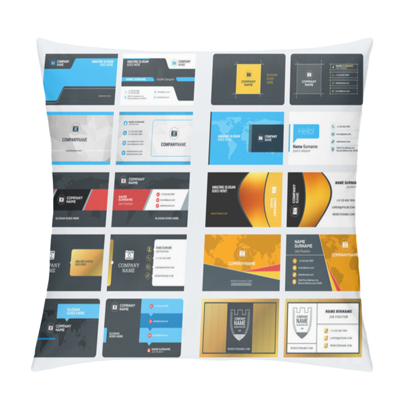 Personality  Set Of Creative And Clean Corporate Business Card Print Templates. Flat Style Vector Illustration. Stationery Design Pillow Covers