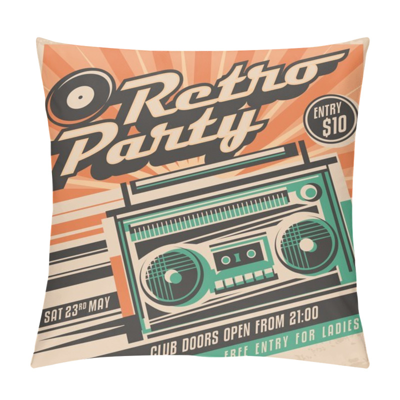 Personality  Retro Party Vector Poster Design Concept. Pillow Covers