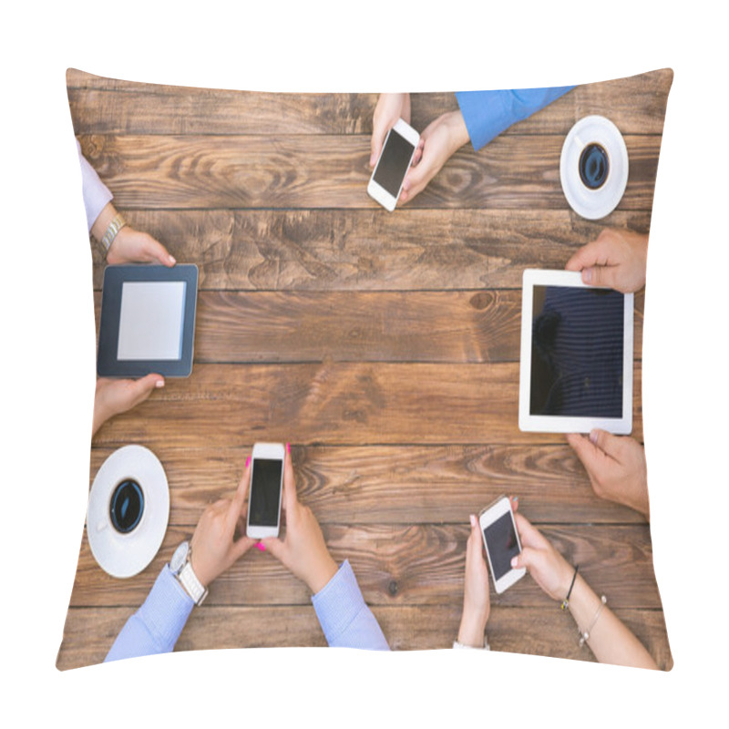 Personality  Group Of Business People On Informal Meeting Pillow Covers