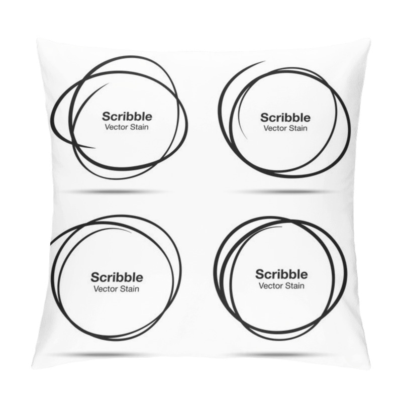 Personality  Set Of Hand Drawn Scribble Circles Pillow Covers