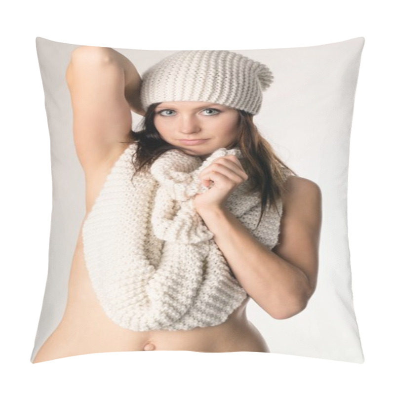 Personality  Woman In Winter Clothes Pillow Covers