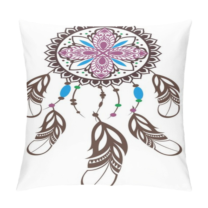 Personality  Indian Dream Catcher In A Sketch Style Pillow Covers