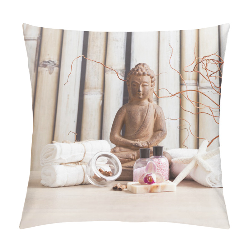 Personality  Wellness And Spa Concept With Buddha Figure Pillow Covers