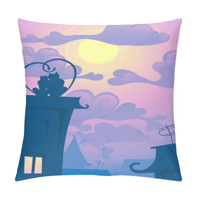 Personality  Cats On The Roof Pillow Covers