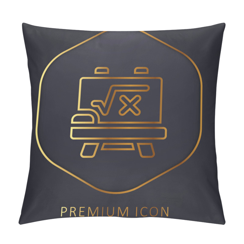 Personality  Blackboard Golden Line Premium Logo Or Icon Pillow Covers