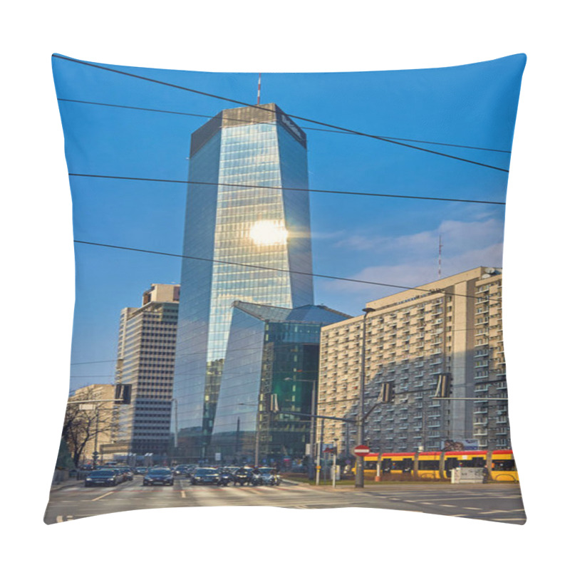 Personality  Warsaw, Poland - March 05, 2017: Q22 Is A Neomodern Office Building, Combines Elegance And Functionality, In The Most Prestigious Office Location In Warsaw. Pillow Covers