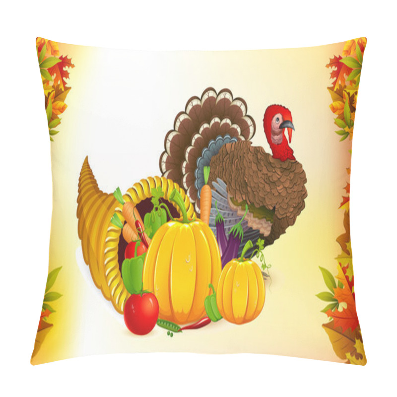 Personality  Thanksgiving Cornucopia With Turkey Pillow Covers