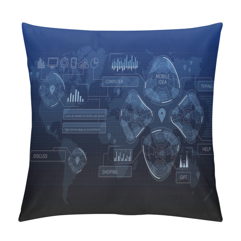 Personality  Innovative Networking Interface . Mixed Media Pillow Covers