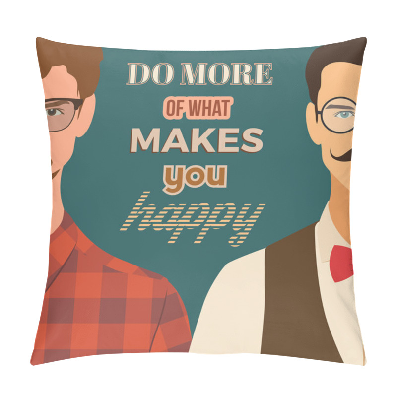 Personality  Hipster Characters And Motivational Quote Pillow Covers