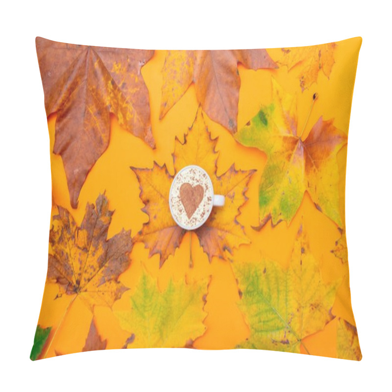 Personality  Maple Leaves And Cup Of Coffee Pillow Covers