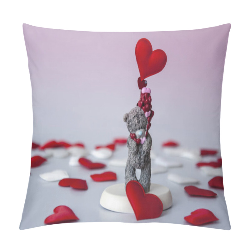 Personality  Valentine's Day. Hearts And Bears In Love. Pillow Covers