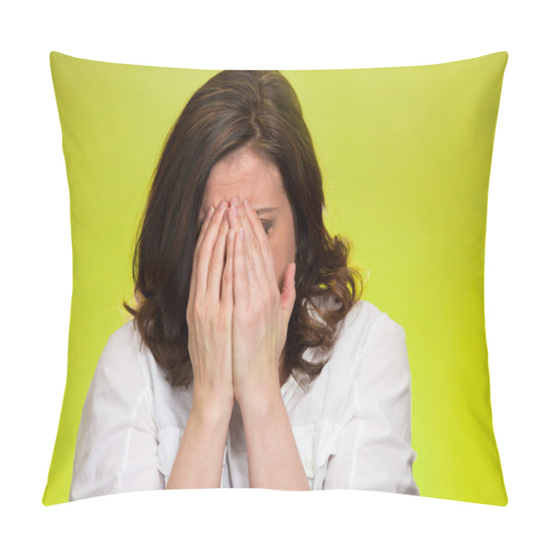 Personality  Sad Depressed, Stressed Woman Pillow Covers