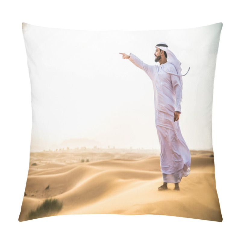 Personality  Arabian Man In Desert Pillow Covers